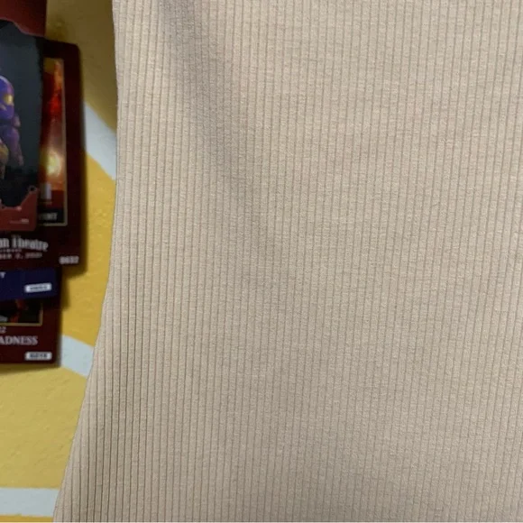 NWT Lulus Slice of Life Beige Ribbed Asymmetrical Cutout Mini Dress Size Small - Picture 8 of 8